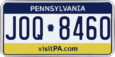PA license plate JOQ8460