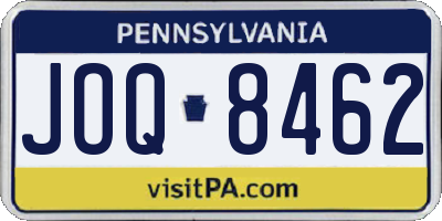 PA license plate JOQ8462