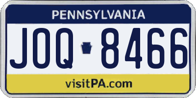 PA license plate JOQ8466