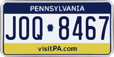PA license plate JOQ8467