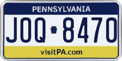 PA license plate JOQ8470