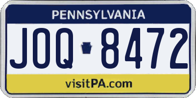 PA license plate JOQ8472