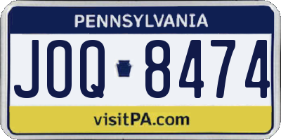PA license plate JOQ8474