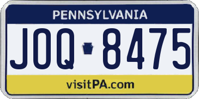PA license plate JOQ8475