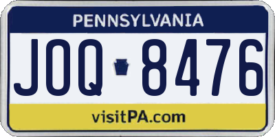 PA license plate JOQ8476