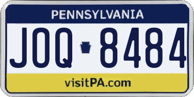 PA license plate JOQ8484