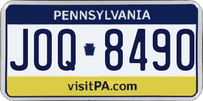 PA license plate JOQ8490
