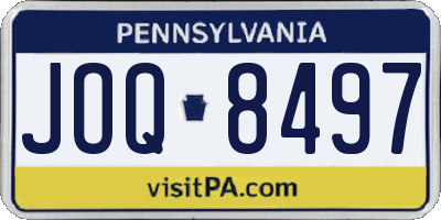 PA license plate JOQ8497