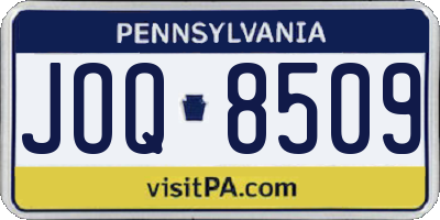 PA license plate JOQ8509