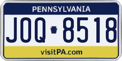 PA license plate JOQ8518