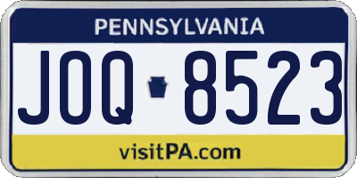PA license plate JOQ8523