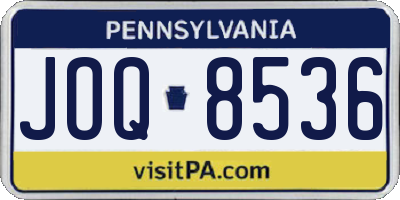PA license plate JOQ8536