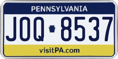 PA license plate JOQ8537