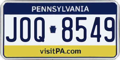 PA license plate JOQ8549