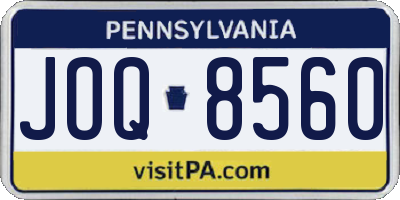 PA license plate JOQ8560