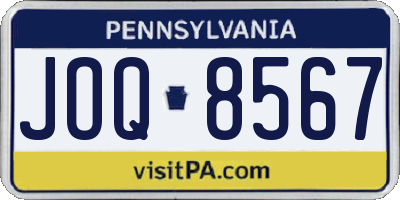 PA license plate JOQ8567