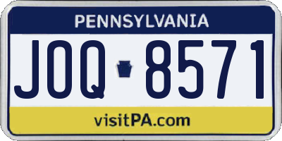 PA license plate JOQ8571