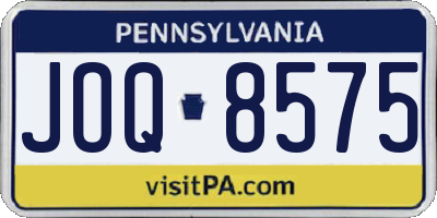 PA license plate JOQ8575