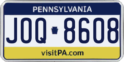 PA license plate JOQ8608