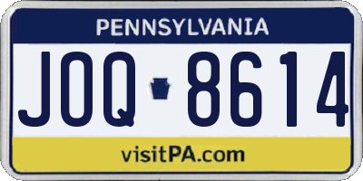 PA license plate JOQ8614