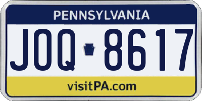 PA license plate JOQ8617