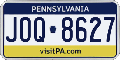 PA license plate JOQ8627