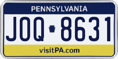 PA license plate JOQ8631