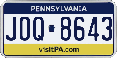 PA license plate JOQ8643
