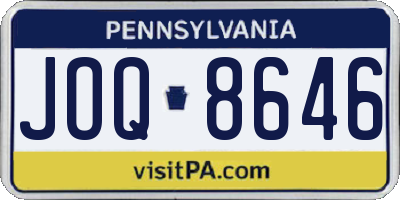 PA license plate JOQ8646