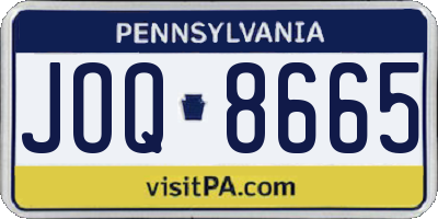 PA license plate JOQ8665