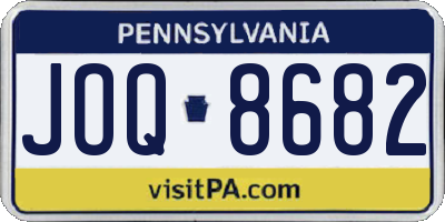 PA license plate JOQ8682