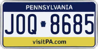PA license plate JOQ8685
