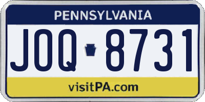 PA license plate JOQ8731