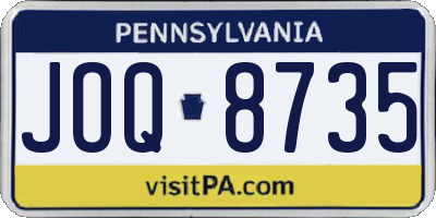 PA license plate JOQ8735