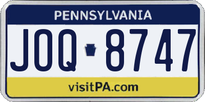 PA license plate JOQ8747