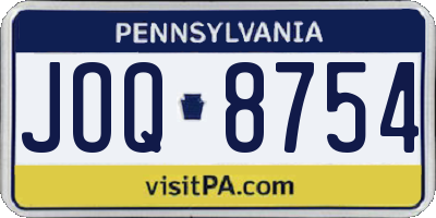 PA license plate JOQ8754