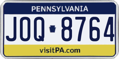 PA license plate JOQ8764