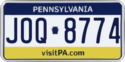 PA license plate JOQ8774