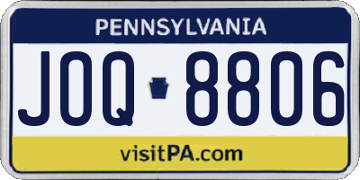 PA license plate JOQ8806