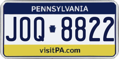 PA license plate JOQ8822