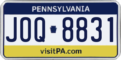 PA license plate JOQ8831