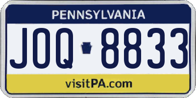 PA license plate JOQ8833