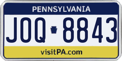 PA license plate JOQ8843