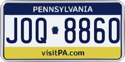 PA license plate JOQ8860