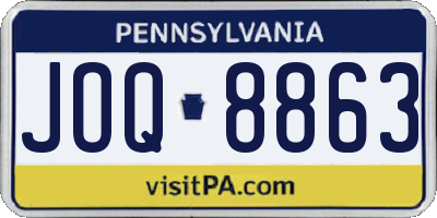 PA license plate JOQ8863