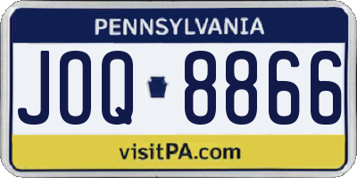 PA license plate JOQ8866