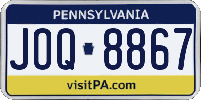 PA license plate JOQ8867