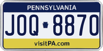PA license plate JOQ8870