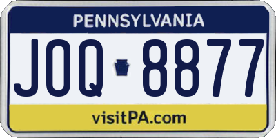PA license plate JOQ8877