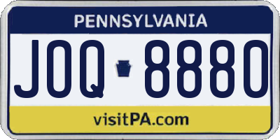 PA license plate JOQ8880